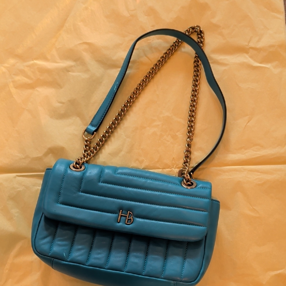 Henri Bendel Turquoise Quilted Shoulder Bag